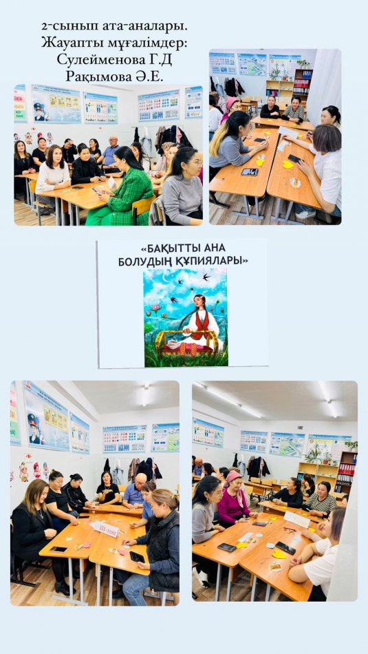 7 қазан күні  2"Д"сынып ата-аналарымен  "Бақытты ана болудың құпиялары" атты  жиналыс өтті.